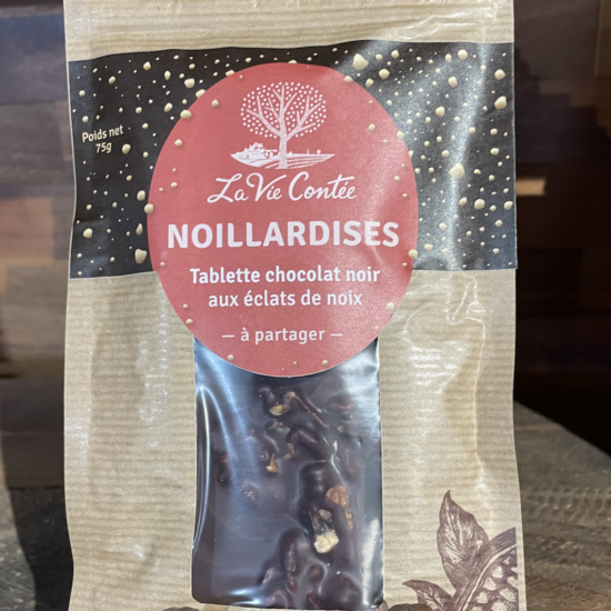 Tablette de chocolat noir 74% aux éclats de noix Marbot – 75g